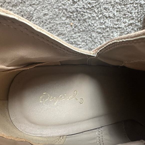 💥QUPID Tan Suede Ankle Booties Women’s size 9 Boots comfy block heel EUC - Picture 13 of 13